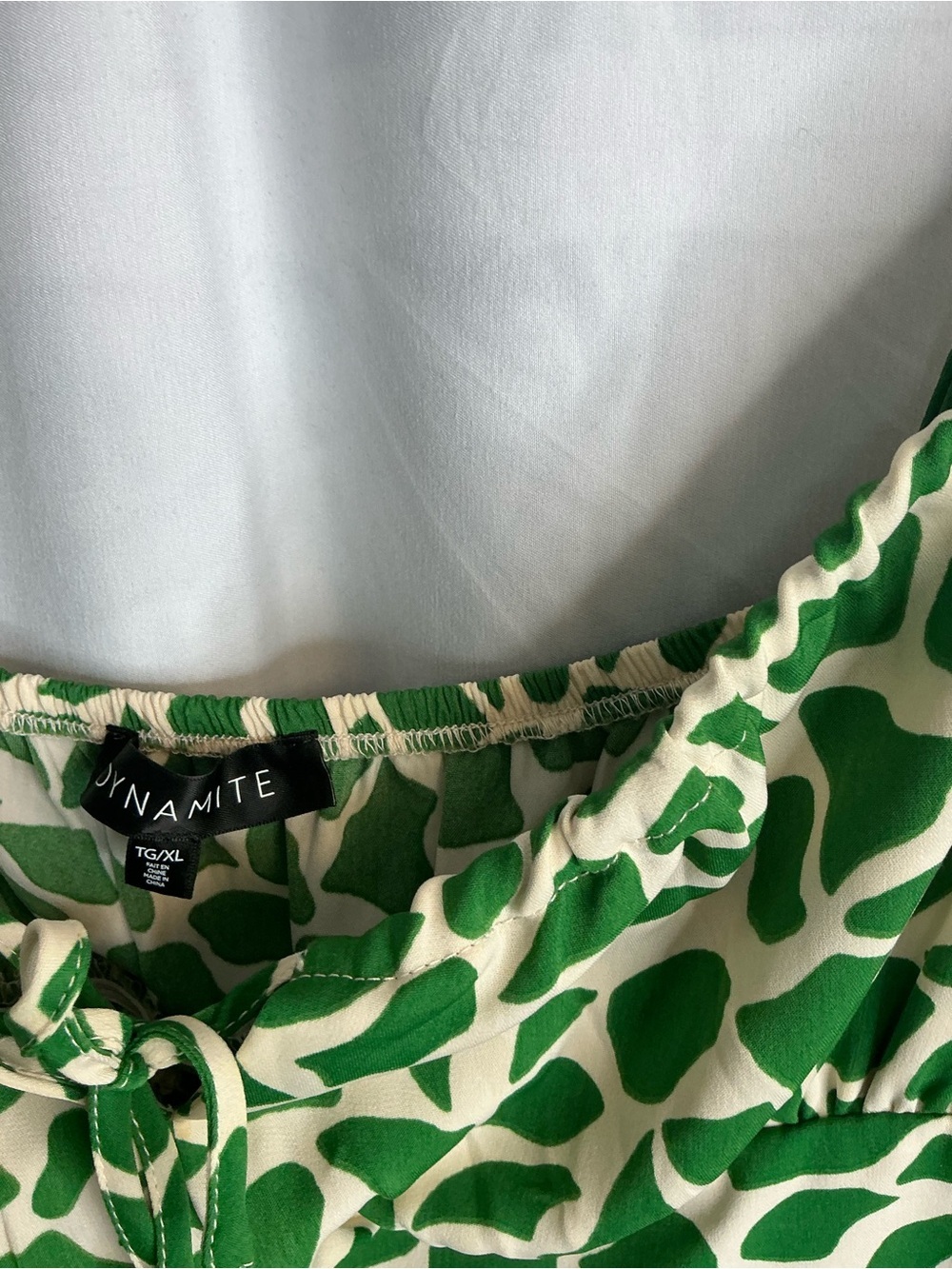 2325 - Dynamite Green and Cream Printed Slip Dress - Picture 5 of 10